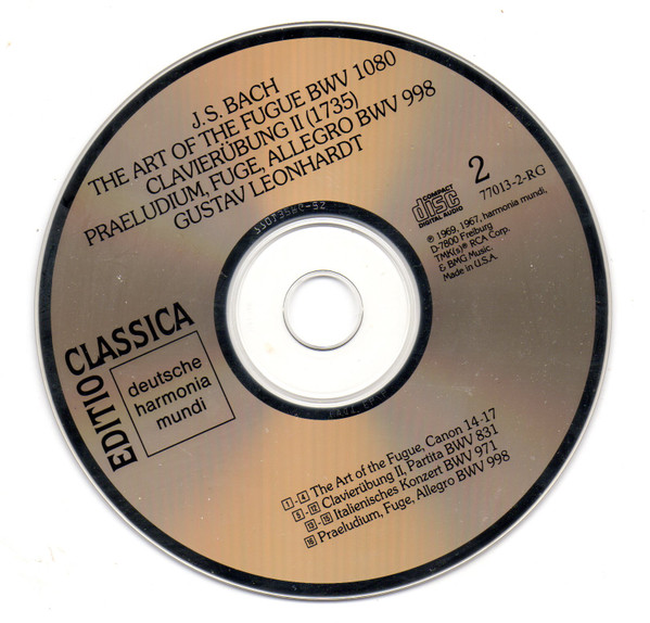 Johann Sebastian Bach / Gustav Leonhardt - Die Kunst Der Fuge = The Art Of The Fugue / Clavierübung II (2xCD, Album, RE, RM) (Near Mint (NM or M-)) - Image 4