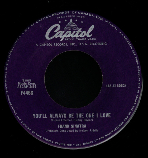 Frank Sinatra With Nelson Riddle And His Orchestra - You'll Always Be The One I Love / Ol' Mac Donald (7", Single) (Very Good Plus (VG+))