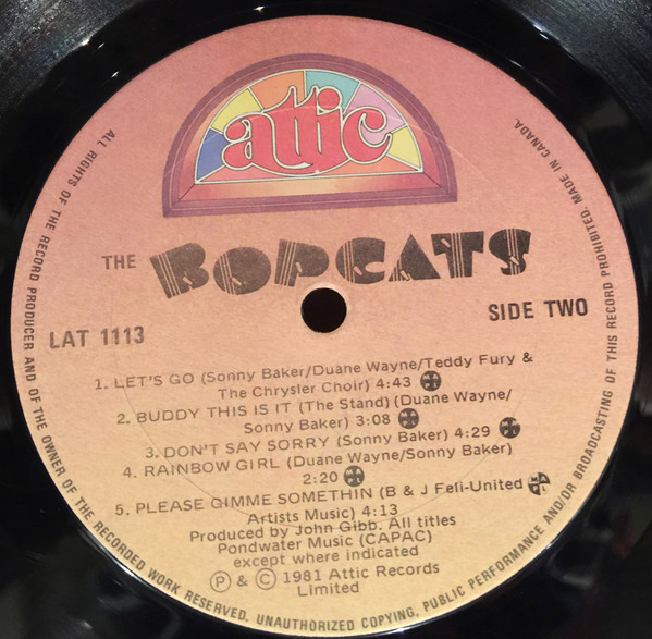The Bopcats - The Bop Cats (LP, Album) (Mint (M)) - Image 4