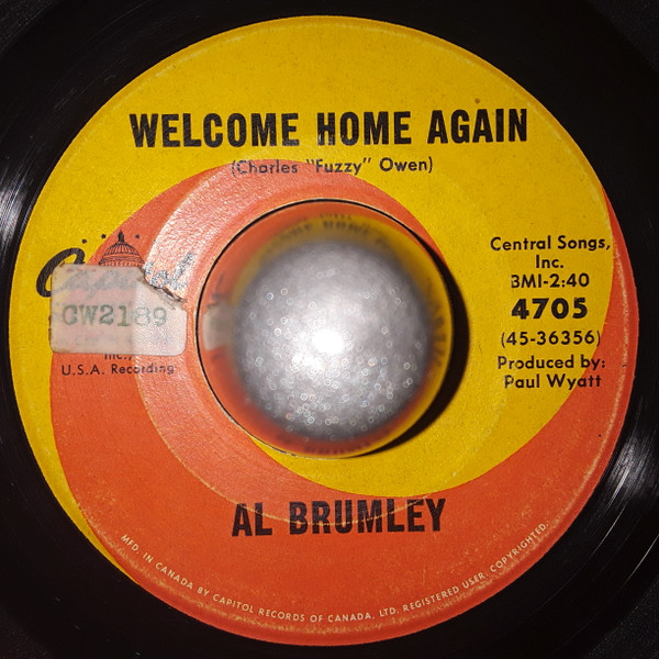 Al Brumley - It's Not A Lot / Welcome Home Again (7") (Good Plus (G+)) - Image 2