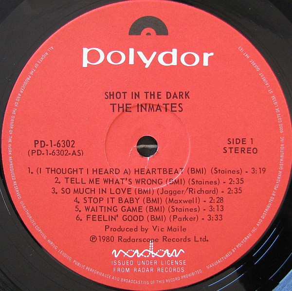 The Inmates (2) - Shot In The Dark (LP, Album) (Mint (M)) - Image 3