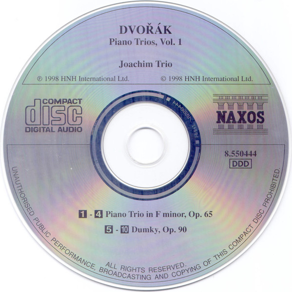 Antonín Dvořák, Joachim Trio - Piano Trios, Vol 1 - Piano Trio In F Minor • Dumky Trio (CD, Album) (Near Mint (NM or M-)) - Image 3