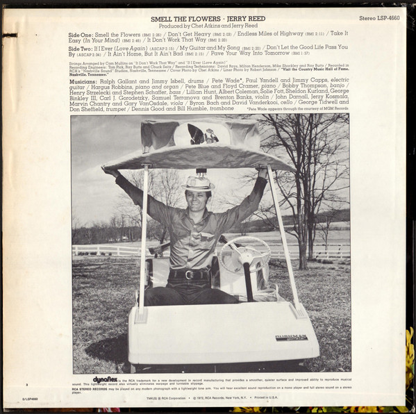Jerry Reed - Smell The Flowers (LP, Album, Ind) (Mint (M)) - Image 2