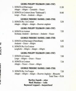 Alternative view of Georg Philipp Telemann, Georg Friedrich Händel, Marilyn Zupnik, Mark Shuman, Raymond Leppard - Oboe Sonatas (CD, Album) (Near Mint (NM or M-))
