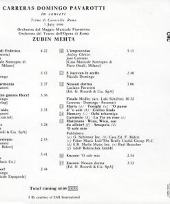 Alternative view of José Carreras, Placido Domingo, Luciano Pavarotti, Zubin Mehta - In Concert (CD, Album, Club, RE) (Near Mint (NM or M-))
