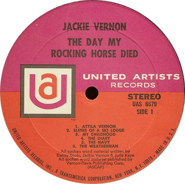 Jackie Vernon - The Day My Rocking Horse Died (LP) (Mint (M)) - Image 2