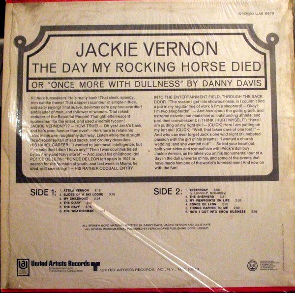 Jackie Vernon - The Day My Rocking Horse Died (LP) (Mint (M)) - Image 3