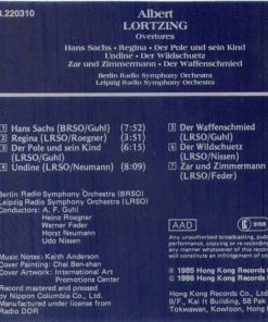 Alternative view of Albert Lortzing, Rundfunk-Sinfonieorchester Berlin, Rundfunk-Sinfonie-Orchester Leipzig - Overtures (CD, Album) (Very Good Plus (VG+))
