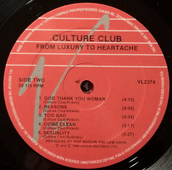 Culture Club - From Luxury To Heartache (LP, Album) (Mint (M)) - Image 5