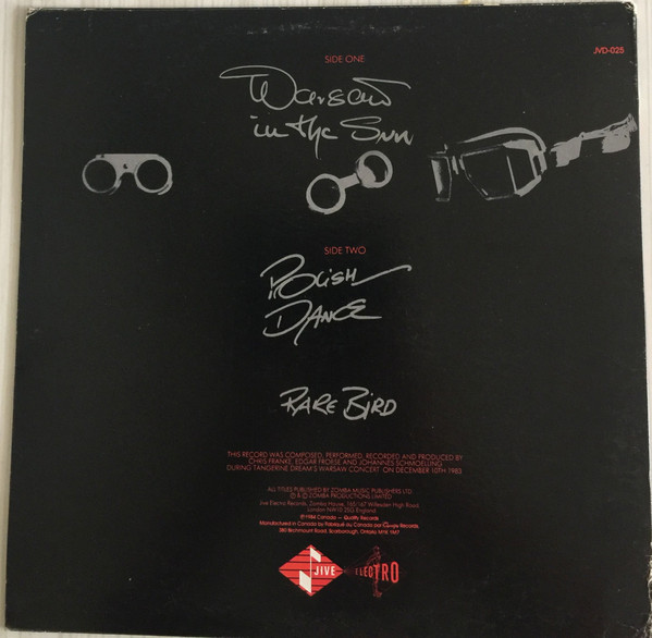 Tangerine Dream - Warsaw In The Sun (12", Single) (Mint (M)) - Image 2