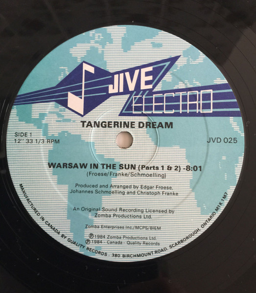 Tangerine Dream - Warsaw In The Sun (12", Single) (Mint (M)) - Image 3