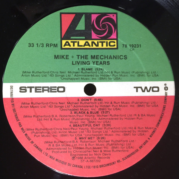 Mike & The Mechanics - Living Years (LP, Album) (Mint (M)) - Image 4