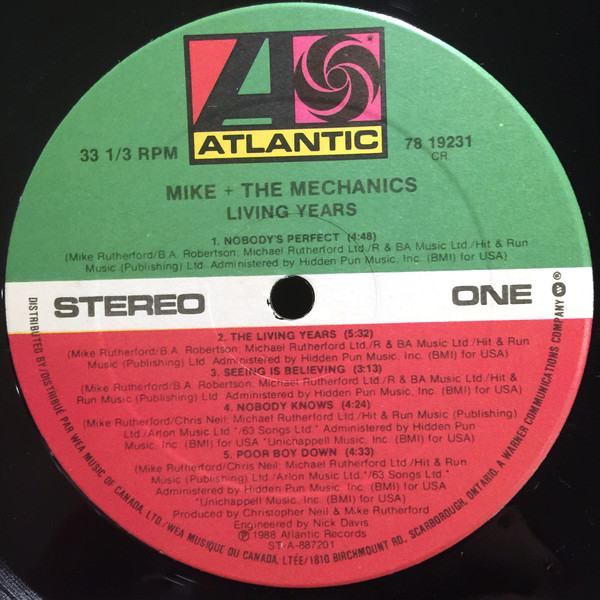 Mike & The Mechanics - Living Years (LP, Album) (Mint (M)) - Image 5