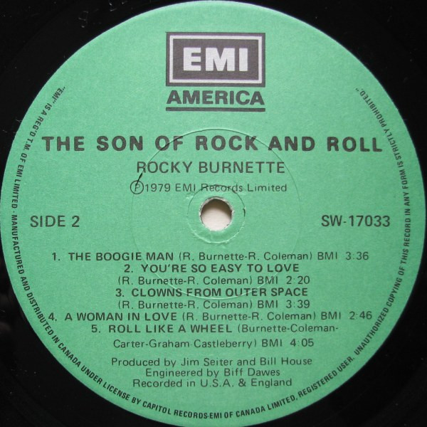 Rocky Burnette - The Son Of Rock And Roll (LP, Album) (Mint (M)) - Image 4