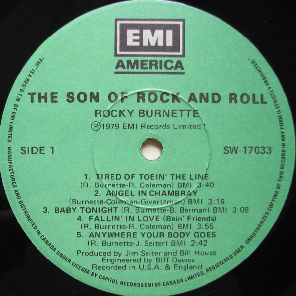 Rocky Burnette - The Son Of Rock And Roll (LP, Album) (Mint (M)) - Image 3