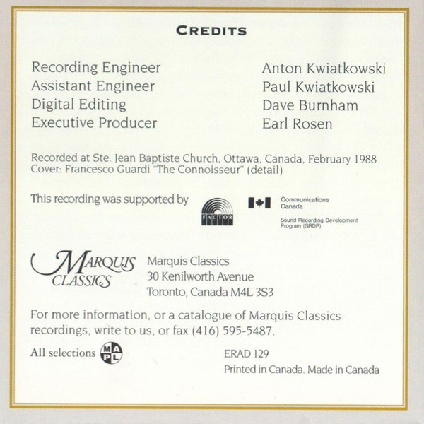 Georg Friedrich Händel, Domenico Scarlatti, Antonio Vivaldi, Catherine Robbin, Thirteen Strings Of Ottawa, Brian Law - Lucrezia / Salve Regina / Nisi Dominus (CD, Album) (Near Mint (NM or M-)) - Image 5