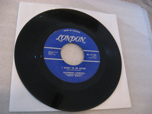 Savannah Churchill - Time Out For Tears / I Want To Be Loved (7", Single) (Very Good (VG)) - Image 2