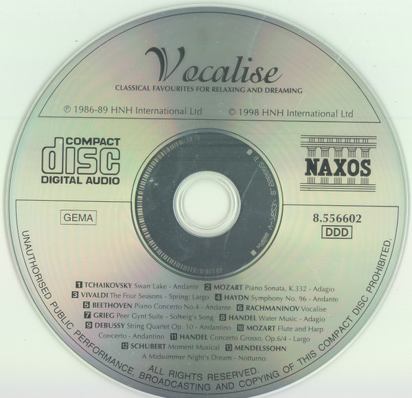 Various - Vocalise - Classical Favourites For Relaxing And Dreaming (CD, Comp) (Near Mint (NM or M-)) - Image 3