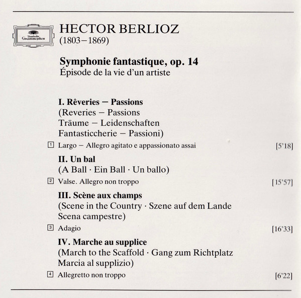 Hector Berlioz - Chicago Symphony Orchestra, Claudio Abbado - Symphonie Fantastique (CD, Album) (Near Mint (NM or M-)) - Image 4