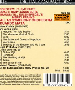 Alternative view of Sergei Prokofiev, Zoltán Kodály, Richard Strauss - Eduardo Mata, Dallas Symphony Orchestra - The Three Heroes! (Lt. Kijé / Háry János / Till Eulenspiegel) (CD, Album) (Near Mint (NM or M-))