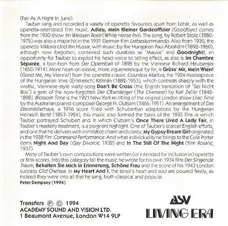 Richard Tauber - My Heart's Delight - Operetta Gems & Songs Of Romance 1928-1943 (CD, Comp, Mono) (Near Mint (NM or M-)) - Image 4