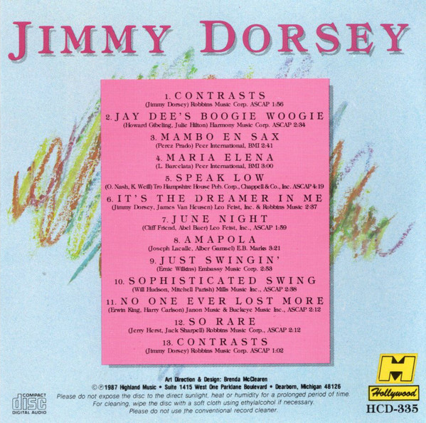 Jimmy Dorsey - Plays His Greatest Hits (CD, Comp) (Near Mint (NM or M-)) - Image 2