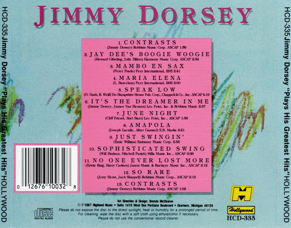 Jimmy Dorsey - Plays His Greatest Hits (CD, Comp) (Near Mint (NM or M-)) - Image 3