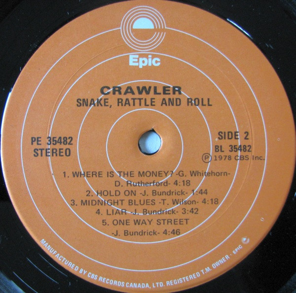 Crawler - Snake, Rattle And Roll (LP, Album) (Mint (M)) - Image 4
