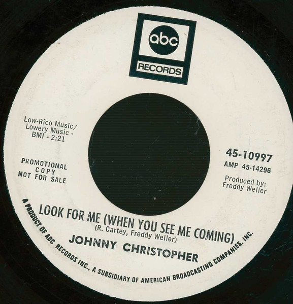 Johnny Christopher - Separate Tables (7", Promo) (Very Good (VG)) - Image 2