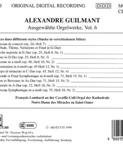 Alternative view of Alexandre Guilmant - François Lombard - Ausgewählte Orgelwerke Vol. 6 (CD, Album) (Near Mint (NM or M-))