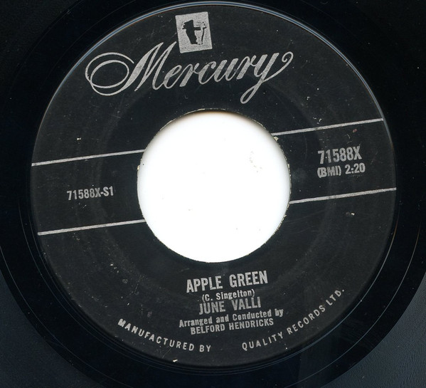 June Valli - Apple Green / Oh Why (7", Single) (Very Good Plus (VG+)) - Image 2