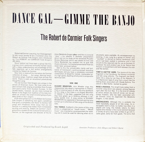 The Robert De Cormier Folk Singers - Dance Gal - Gimme The Banjo (LP, Album, Mono, Gat) (Mint (M)) - Image 2