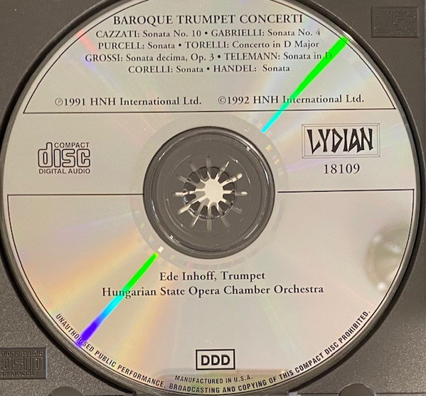 Ede Inhoff Trumpet Hungarian State Opera Chamber Orchestra - Baroque Trumpet Concerti (CD, Album) (Near Mint (NM or M-)) - Image 5
