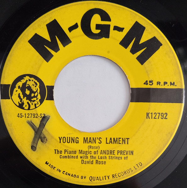 André Previn, David Rose - Like Young / Young Man's Lament (7") (Near Mint (NM or M-)) - Image 2