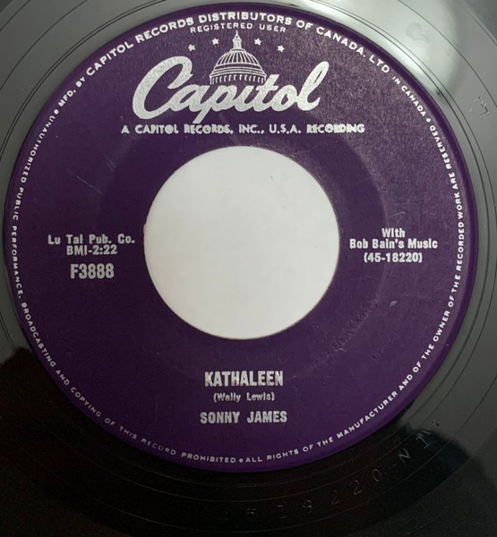 Sonny James With Bob Bain's Music - Walk To The Dance / Kathaleen (7", Single) (Near Mint (NM or M-)) - Image 2