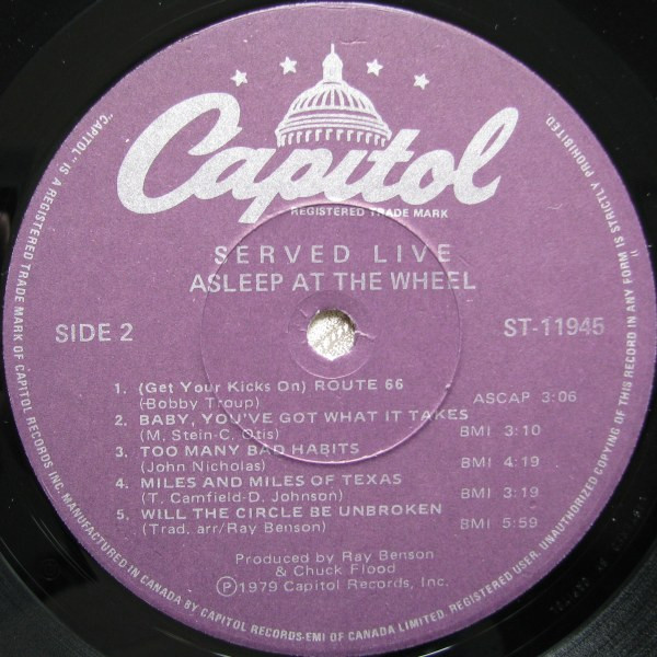Asleep At The Wheel - Served Live (LP, Album) (Mint (M)) - Image 4