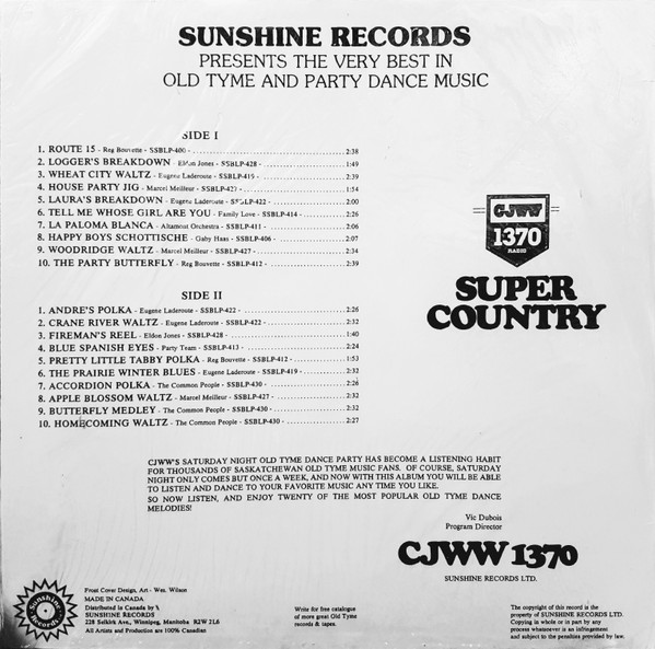 Various - CJWW 1370 Presents Saturday Night Old Tyme Dance Party (LP, Comp) (Mint (M)) - Image 2