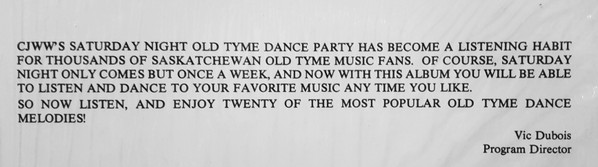 Various - CJWW 1370 Presents Saturday Night Old Tyme Dance Party (LP, Comp) (Mint (M)) - Image 4