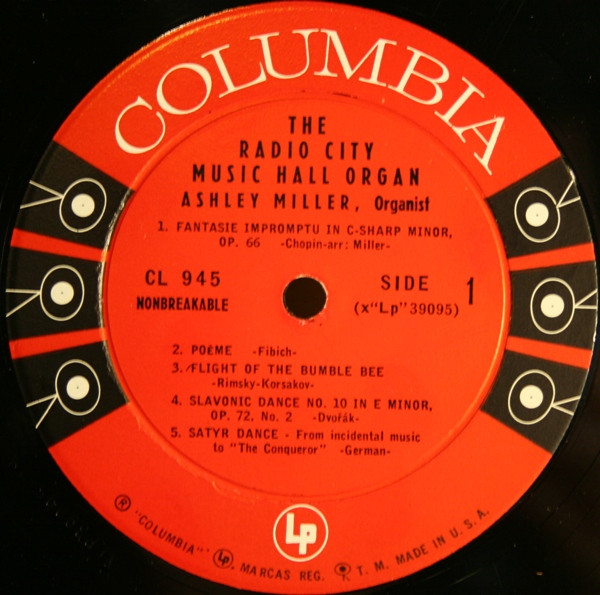 Ashley Miller - The Radio City Music Hall Organ (LP, Album) (Mint (M)) - Image 3