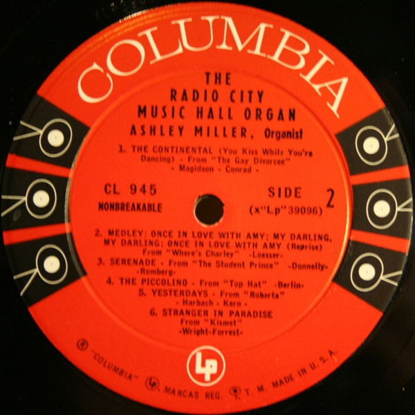 Ashley Miller - The Radio City Music Hall Organ (LP, Album) (Mint (M)) - Image 4