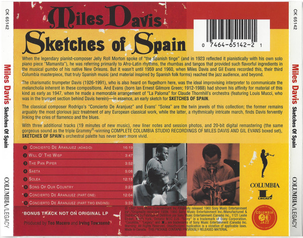 Miles Davis - Sketches Of Spain (CD, Album, RE, RM) (Near Mint (NM or M-)) - Image 2