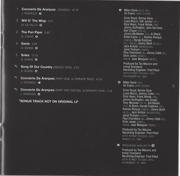Miles Davis - Sketches Of Spain (CD, Album, RE, RM) (Near Mint (NM or M-)) - Image 5