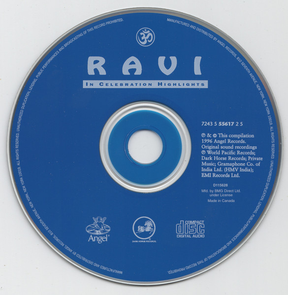 Ravi Shankar - In Celebration Highlights (CD, Comp, Club, RM) (Near Mint (NM or M-)) - Image 3