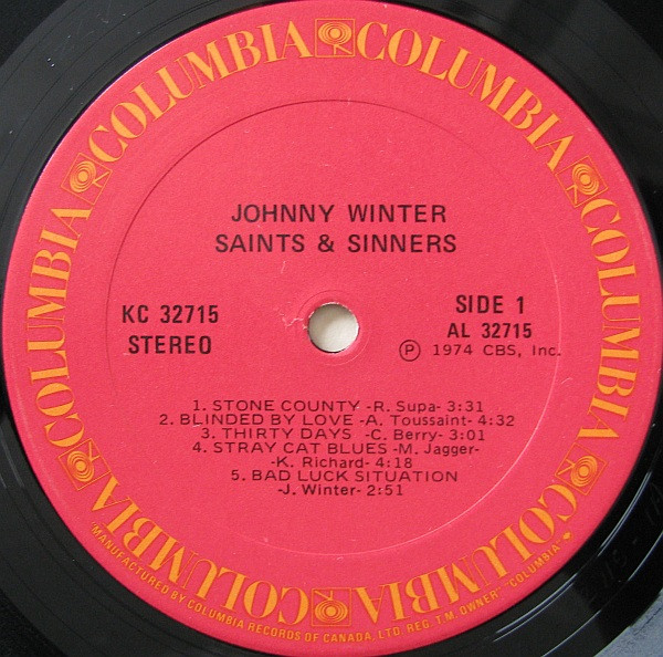 Johnny Winter - Saints & Sinners (LP, Album) (Mint (M)) - Image 3