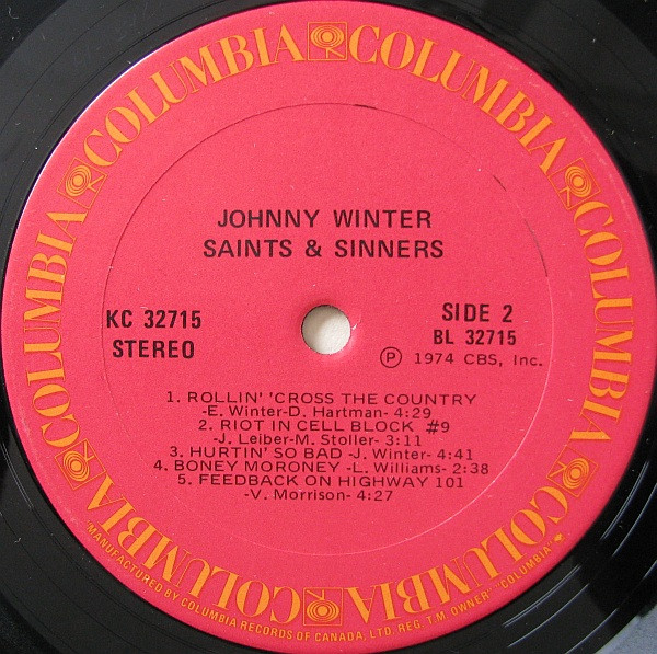 Johnny Winter - Saints & Sinners (LP, Album) (Mint (M)) - Image 4