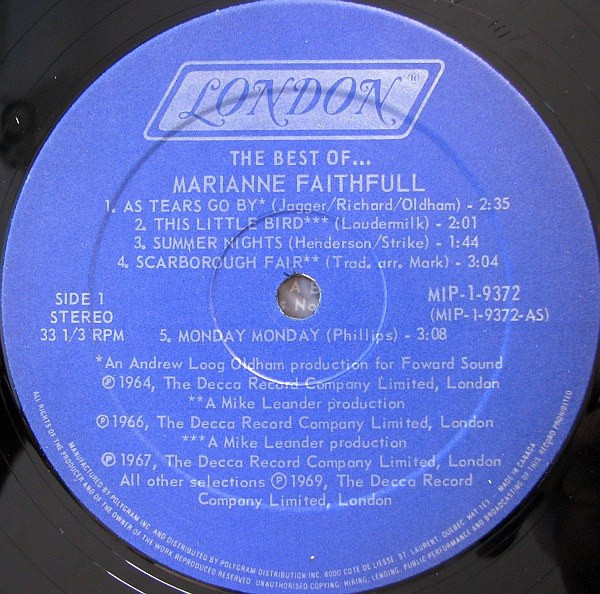 Marianne Faithfull - The Best Of... (LP, Comp, RE, Ele) (Mint (M)) - Image 3
