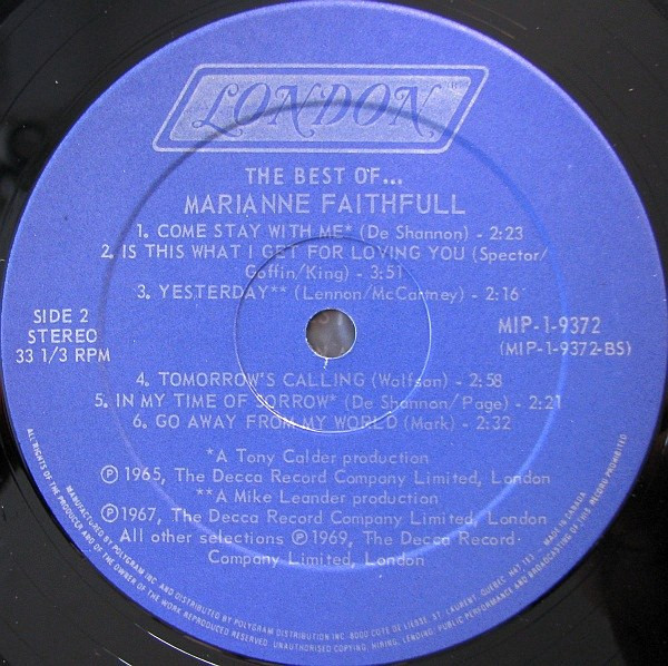 Marianne Faithfull - The Best Of... (LP, Comp, RE, Ele) (Mint (M)) - Image 4