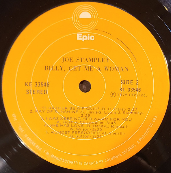 Joe Stampley - Billy Get Me A Woman (LP, Album) (Mint (M)) - Image 4