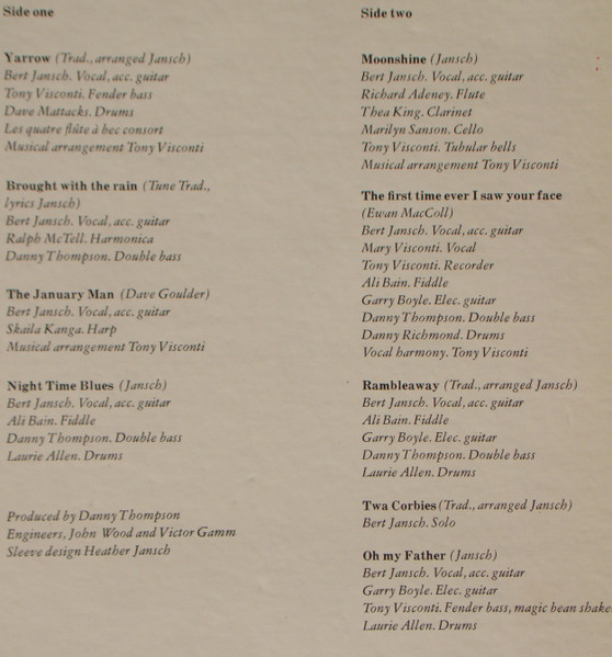 Bert Jansch - Moonshine (LP, Album, Ter) (Mint (M)) - Image 5