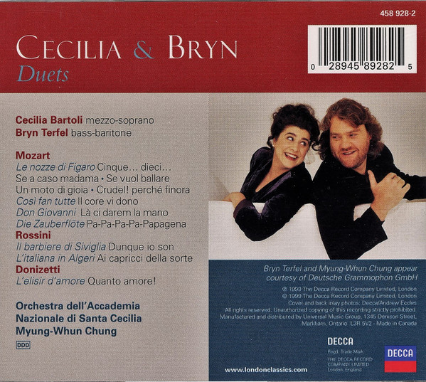 Cecilia Bartoli & Bryn Terfel, Orchestra dell'Accademia Nazionale di Santa Cecilia, Myung-Whun Chung - Duets (CD, Album) (Near Mint (NM or M-)) - Image 2